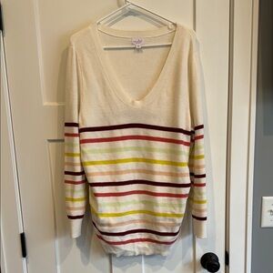 Talbots Striped V-Neck Sweater